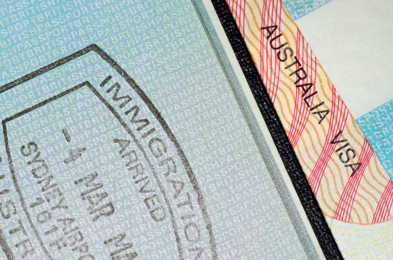 Australian Visa And Immigration Stamp Sticky
